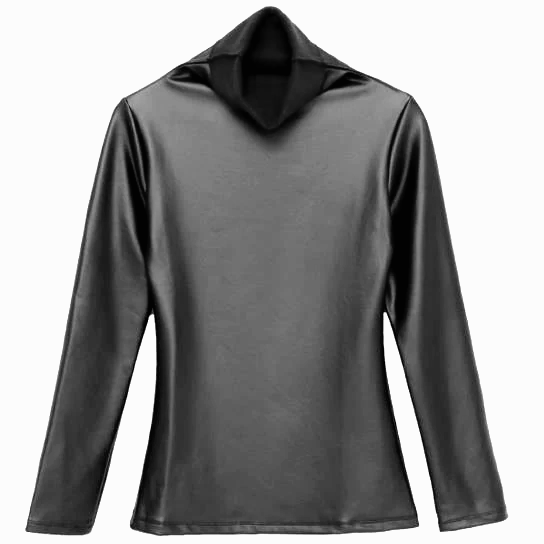 Leatherette Turtleneck