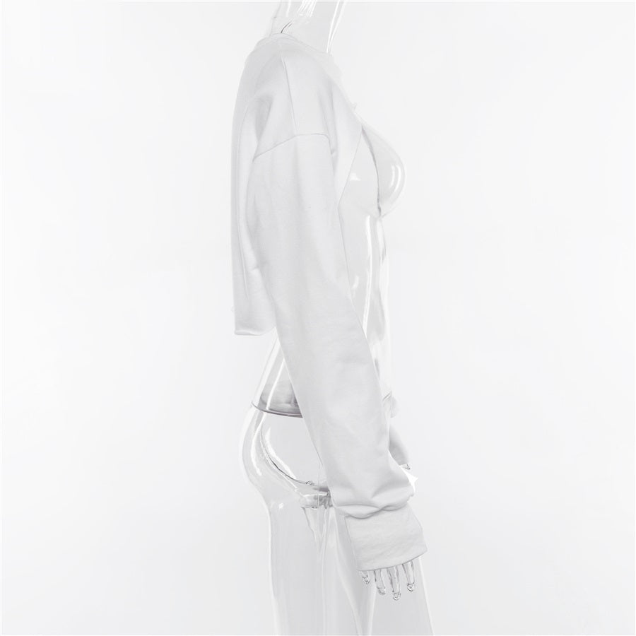 'Shrugs' Cotton Crop Sweatshirt