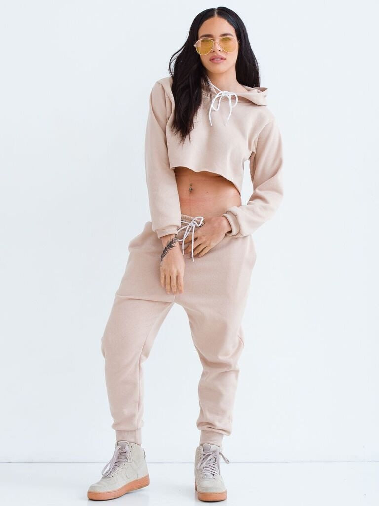 'Champs' Crop Hoodie + Jogger Set