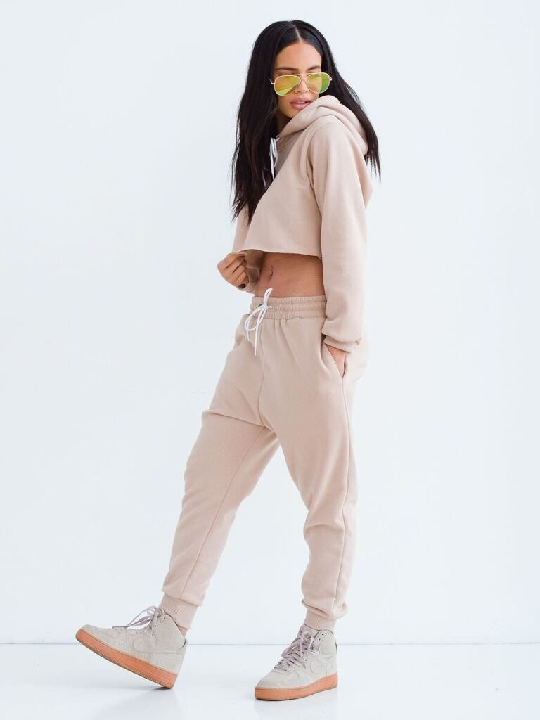 'Champs' Crop Hoodie + Jogger Set