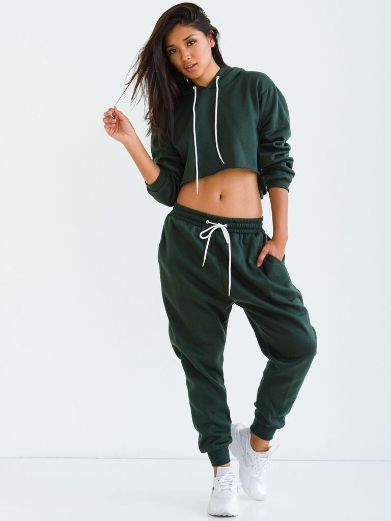'Champs' Crop Hoodie + Jogger Set