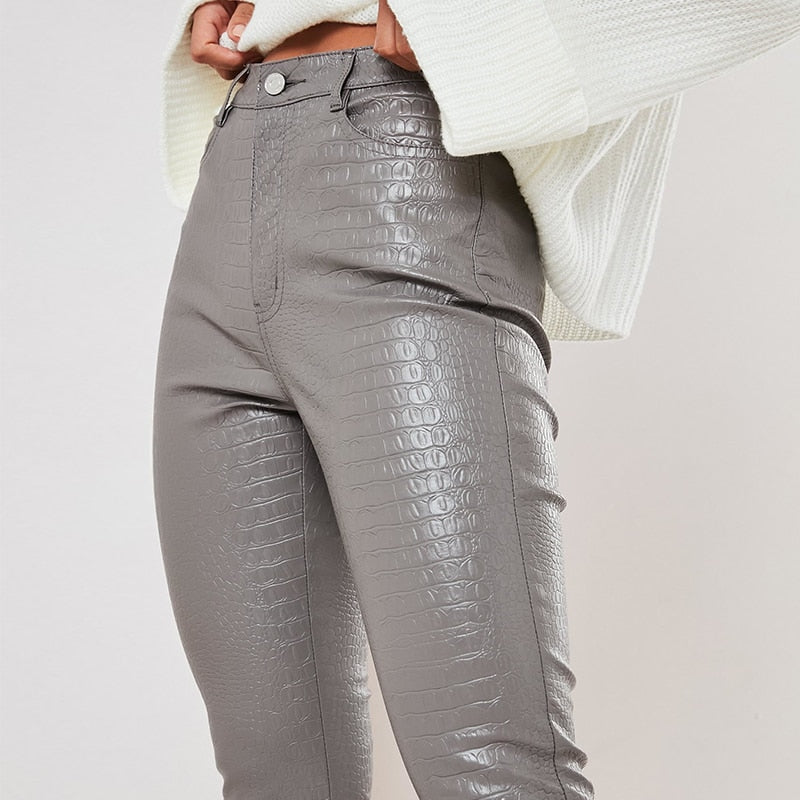 Leatherette Embossed Pant