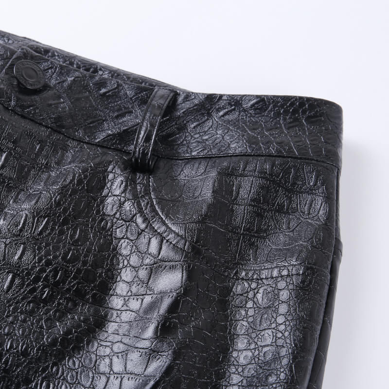 Leatherette Embossed Pant