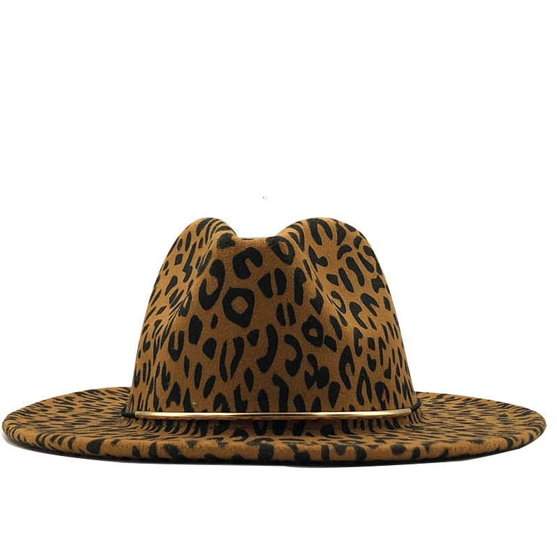 Leopard Fedora with Metallic Accessory