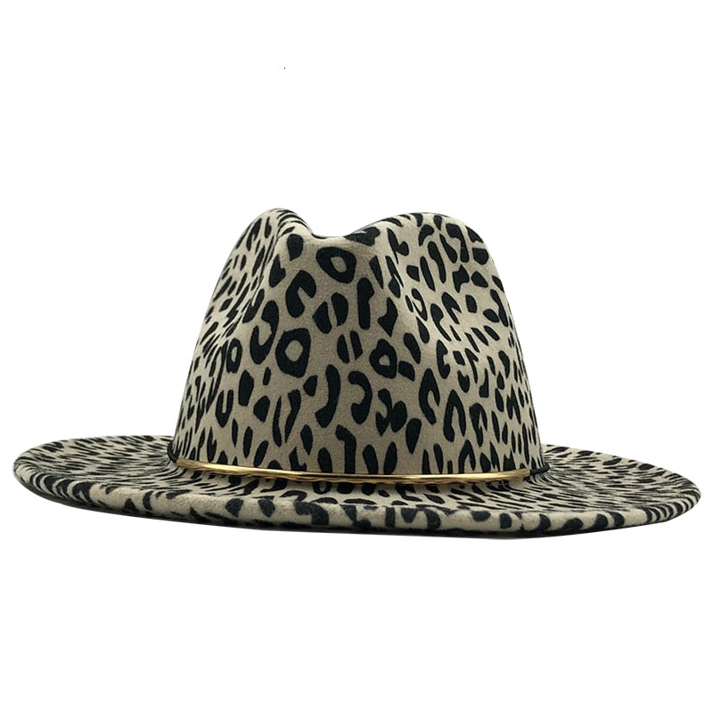 Leopard Fedora with Metallic Accessory