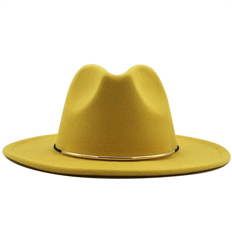 Vibrant Fedora with Metallic Accessory