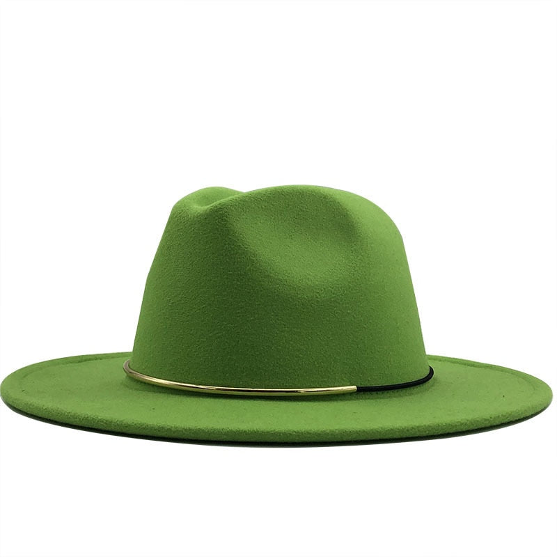 Vibrant Fedora with Metallic Accessory