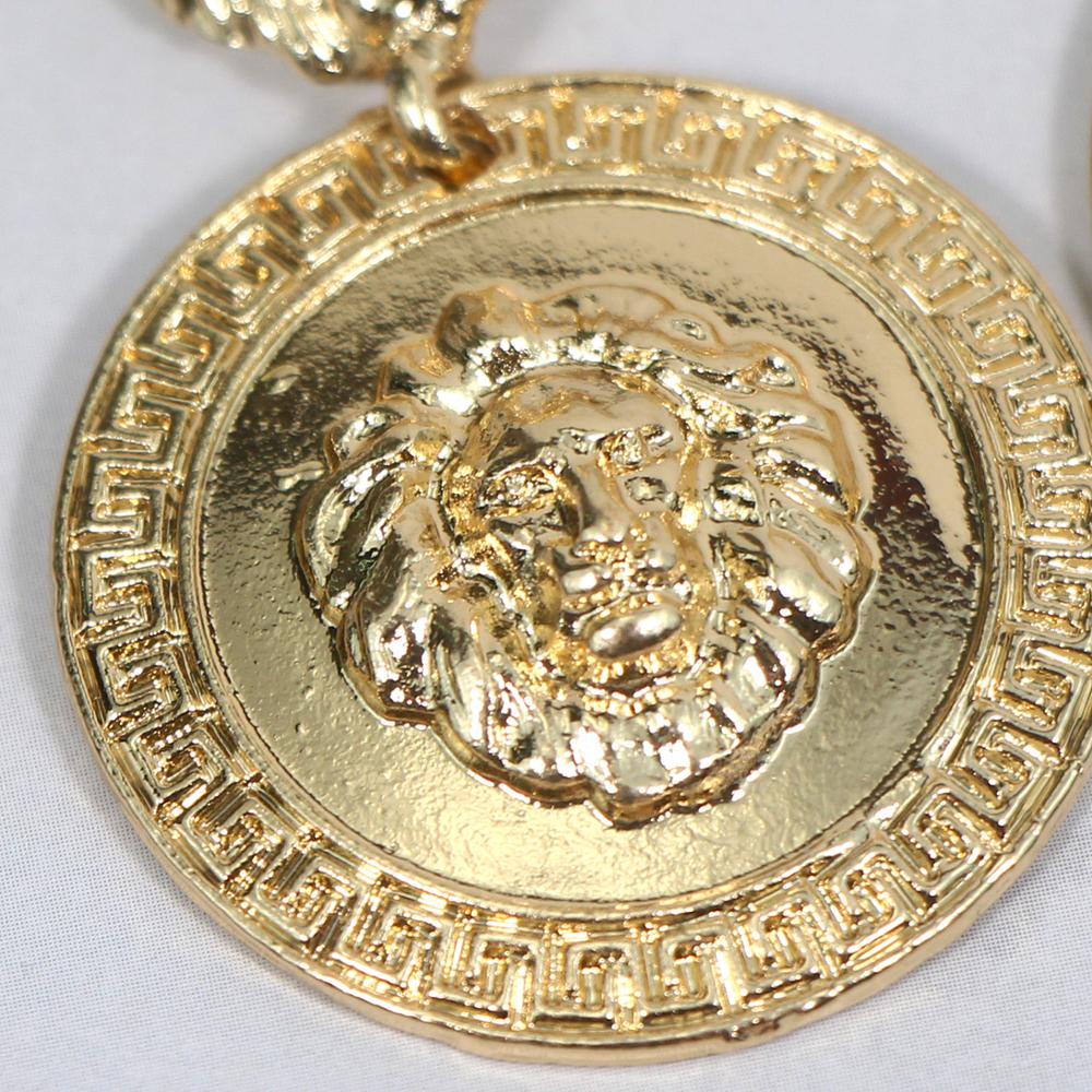 Lion Emblem Drop Earrings