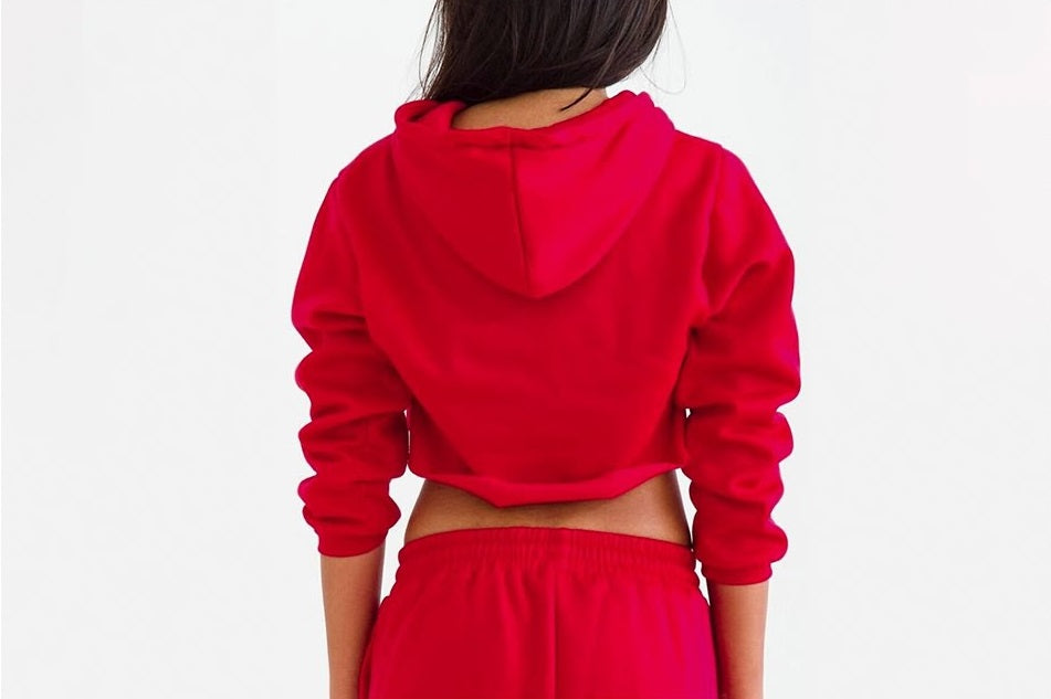 'Champs' Crop Hoodie + Jogger Set