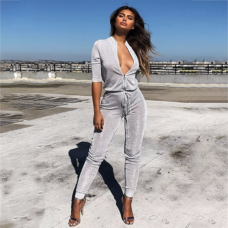 ' Lumi ' Metallic Knit Jumpsuit