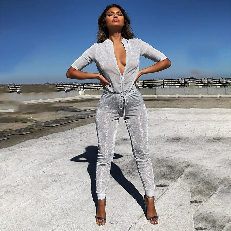 ' Lumi ' Metallic Knit Jumpsuit