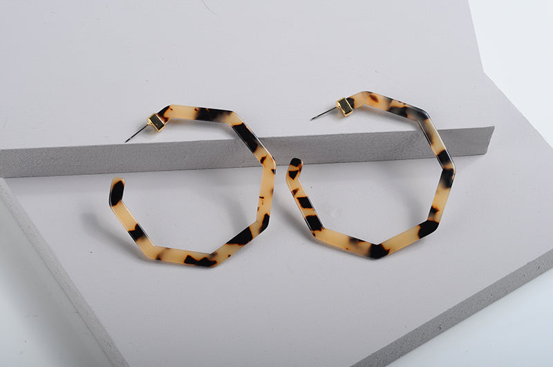 Tortoise Shell Hoop Earrings