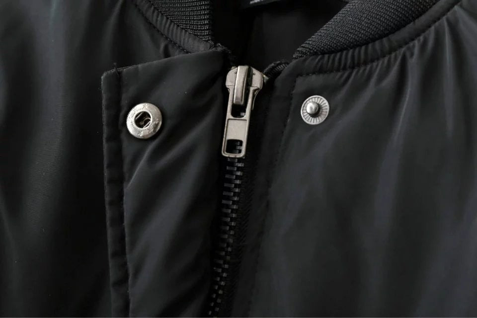 Zipper Detail Bomber Jacket