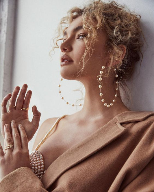 Bubble Pearl Hoops