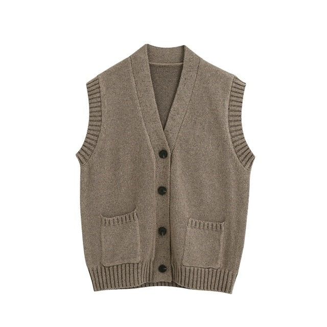 Mocha Sweater Vest Set