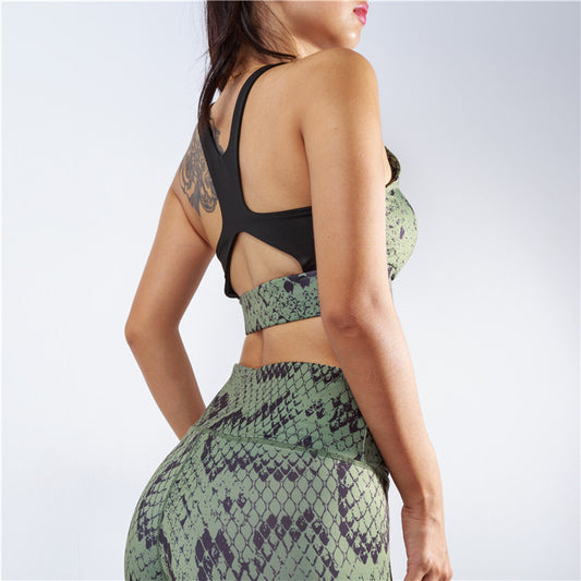 Snake Skin Print Fitness Set