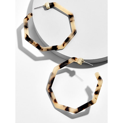 Tortoise Shell Hoop Earrings