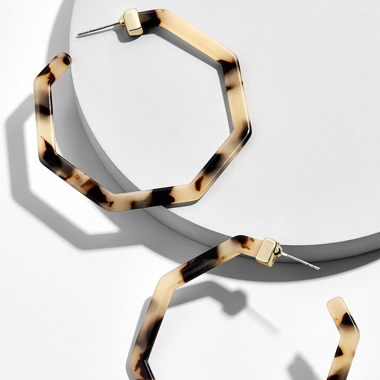 Tortoise Shell Hoop Earrings